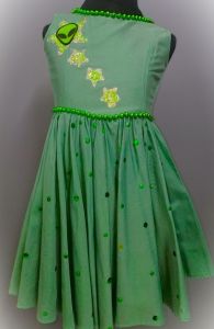 Kids Costumes to Hire - Bottle Green dress - Alien